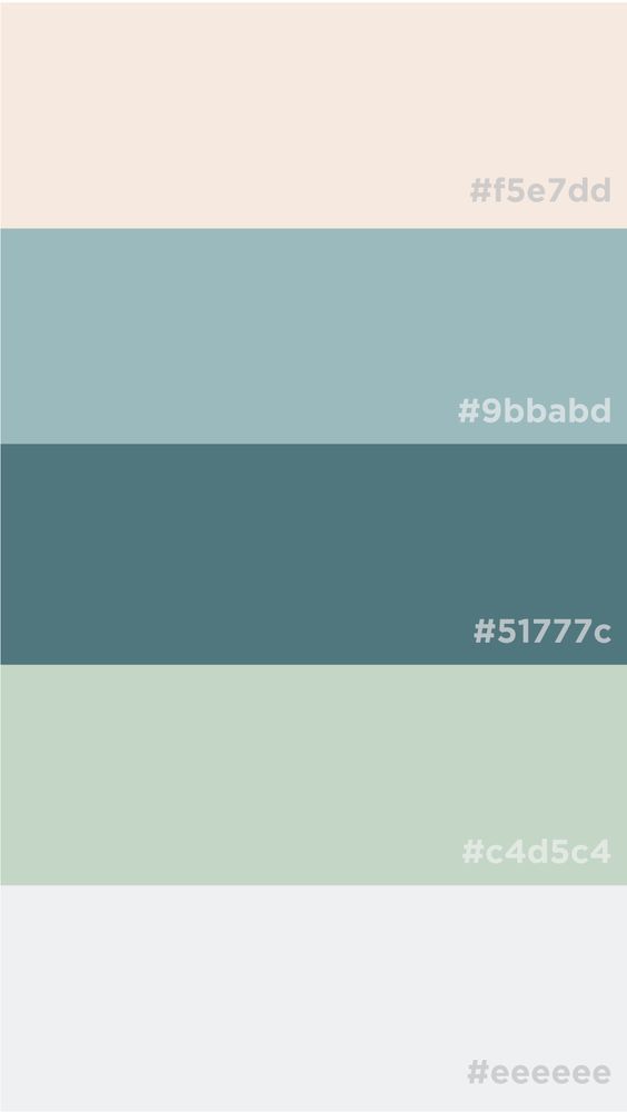 the color scheme for different shades of blue and green