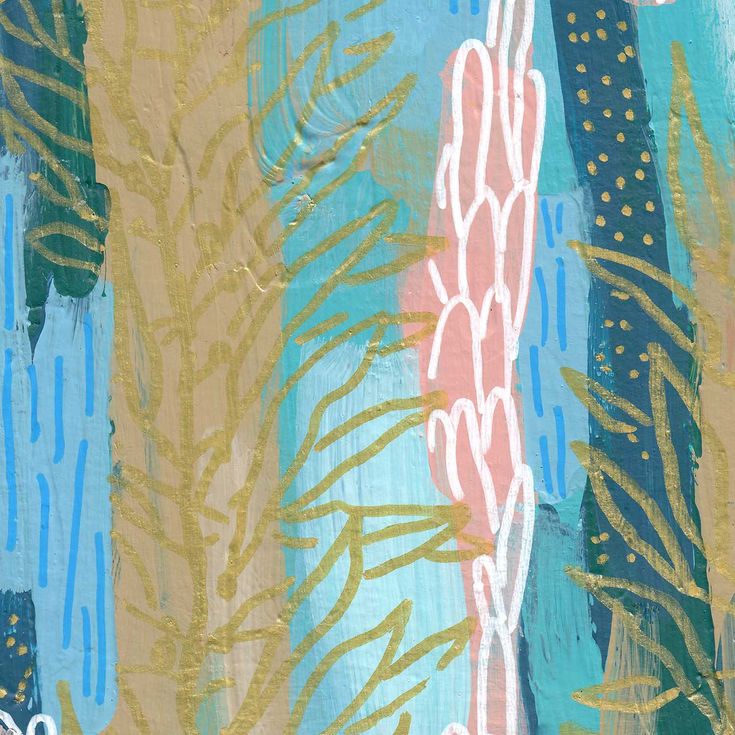 Ocean Painting Modern Underwater Scene Wall Art Print or Canvas - Jetty Home Kelp Forest, Abstract Art Poster, Ocean Wall Art, 5x7 Print, Ocean Painting, Detail Art, White Art, Modern Art Abstract, Paper Texture