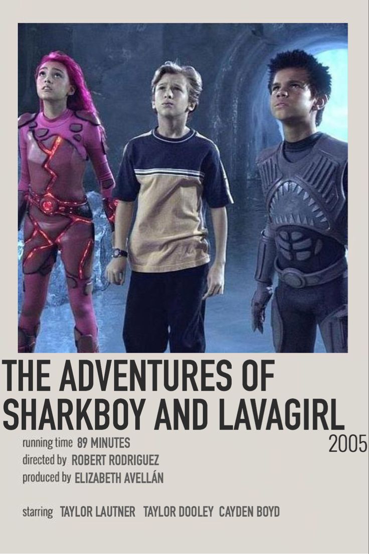 the adventures of sharkboy and lavagirl movie poster with two men in costumes standing next to each other