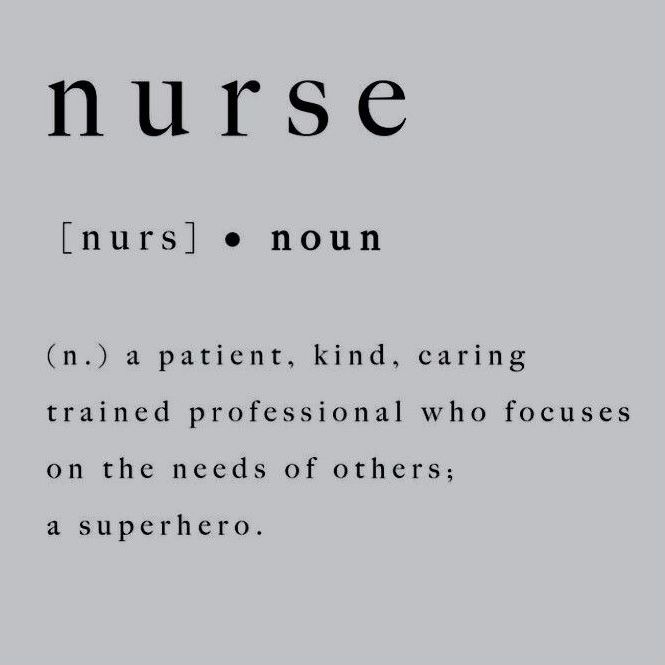 the words nurse are written in black and white