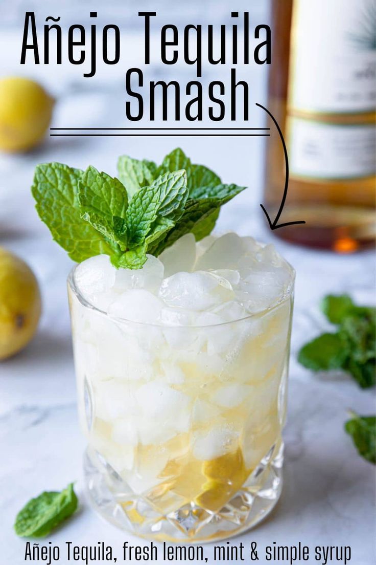 an image of a drink with ice and mint