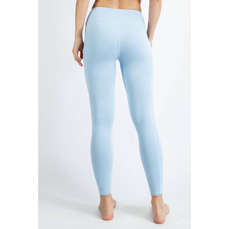 Pockets on leggings just make more sense and this baby blue color is phenomenal! DETAILS:• 84% Poly Microfiber, 16% Spandex• Baby Blue color• Pockets on both sides• Model is 5'9" and wearing size Small Blue Full-length Sports Leggings, Light Blue Fitted Activewear For Loungewear, Fitted Light Blue Activewear For Loungewear, Blue Full Length Sports Leggings, Light Wash Stretch Full Length Pants, Light Blue High Stretch Athleisure Pants, Light Blue Stretch Pants, Sporty Light Blue Stretch Leggings, High Stretch Light Blue Athleisure Pants