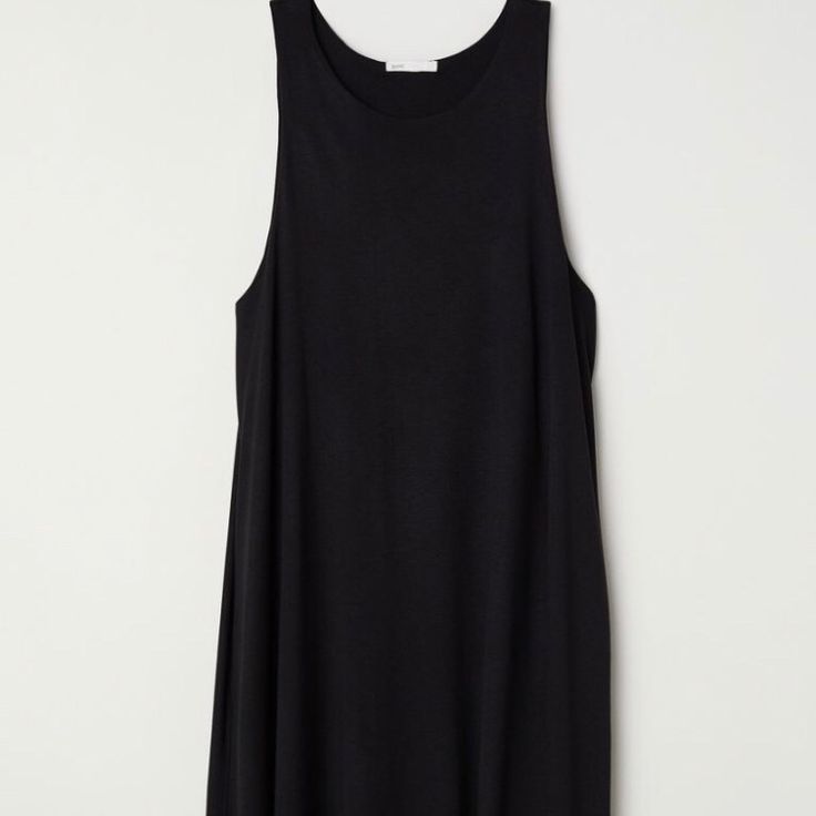 Brand New H&M Black A-Line Dress. No Rips. Dress Has Pockets For Convenience Casual Sleeveless Midi Dress By H&m, H&m Casual Sleeveless Midi Dress, H&m Sleeveless Midi Dress For Night Out, H&m Black Sleeveless Dress, H&m Sleeveless Midi Dress For Daywear, Casual Black Midi Dress From H&m, H&m Black Casual Midi Dress, H&m Black Midi Dress For Night Out, Casual Black Sleeveless Dress For Daywear