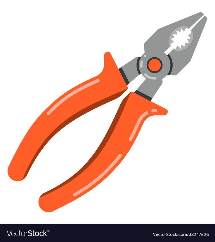 a pair of orange pliers on a white background