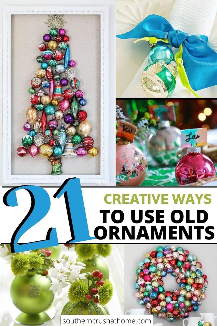 ornament tree, ornament wreath, ornament table place holders, ornament vases Repurposed Christmas Balls, Recycle Old Ornaments, What To Do With Extra Ornaments, Christmas Bulbs Ornaments Diy, Recycled Christmas Ornaments, Christmas Balls Diy, Ball Ornaments Diy, Christmas Ball Ornaments Diy, Vintage Christmas Balls