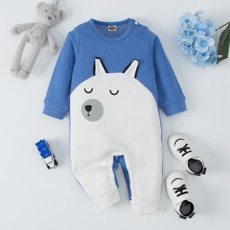 Baby Boys Cute Cartoon Animal Modeling Jumpsuit - PrettyKid Long Sleeve Bodysuit For Playtime, Cute Cartoon Print Bodysuit For Playtime, Cute Cartoon Print Jumpsuits And Rompers For Playtime, Playful White Long Sleeve Jumpsuits And Rompers, White Long Sleeve Playful Jumpsuit, Cute Long Sleeve Onesie, Cute Cartoon Print Onesie For Winter, Cute Winter Onesie With Cartoon Print, Casual Long Sleeve Cartoon Print Onesie