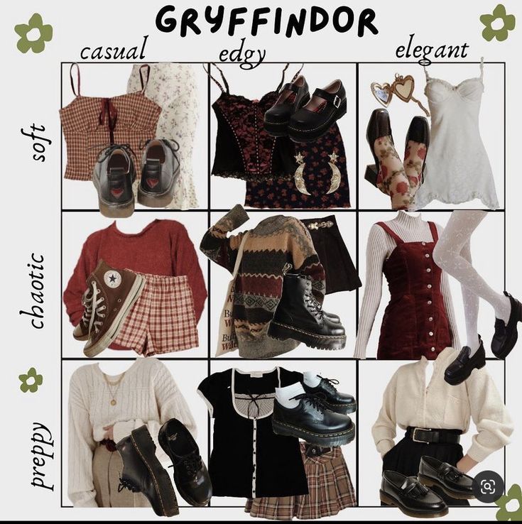 Grifindor Aestethic Outfits, Cute Gryffindor Outfits, Griffendor Aesthetic Outfits, Hogwarts Gryffindor Outfit, Harry Potter Gryffindor Outfits, Cute Hogwarts Outfits, Hermione Outfits Aesthetic, Hogwarts Inspired Outfits Gryffindor, Harry Potter Inspired Outfits Gryffindor