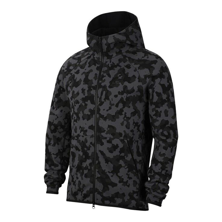 AUTHENTIC NIKE TECH CAMO HOODIE CJ5975-01034% POLYESTER 66% COTTON Technical Track Jacket With Drawstring Hood, Streetwear Moisture-wicking Hoodie, Functional Moisture-wicking Hoodie For Streetwear, Nike Winter Activewear For Streetwear, Fleece Hooded Jacket For Streetwear, Moisture-wicking Techwear Track Jacket For Fall, Nike Hoodie With Adjustable Hood For Gym, Nike Sports Sweatshirt With Adjustable Hood, Nike Activewear With Drawstring Hood For Streetwear