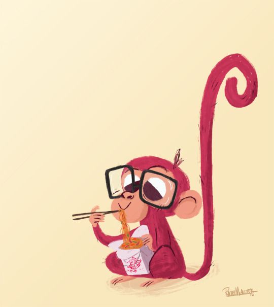 a monkey with glasses is eating some food