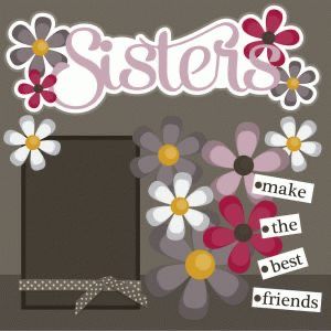 a card with flowers and the word sister