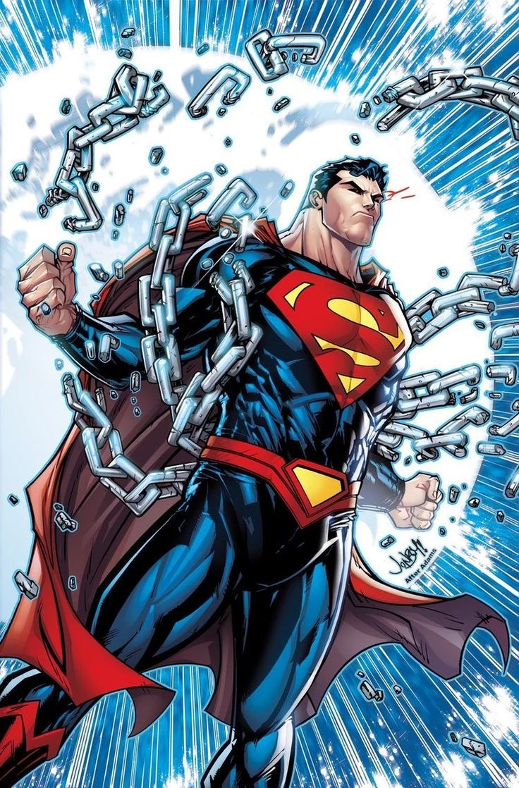 superman is chained to chains in the sky