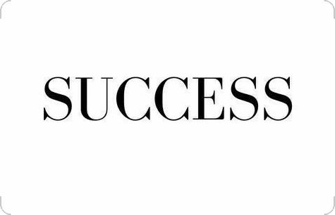 the word success written in black on a white background