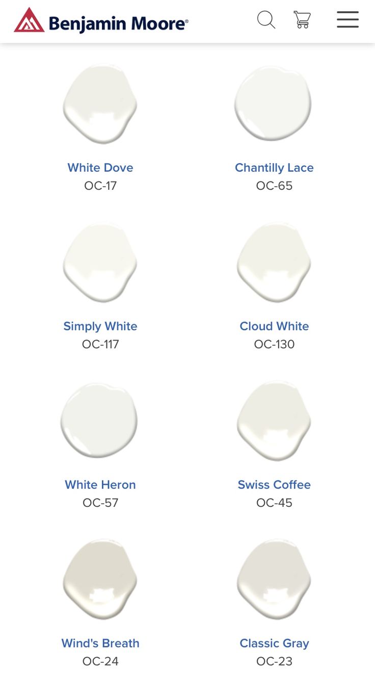 the different shades of white paint