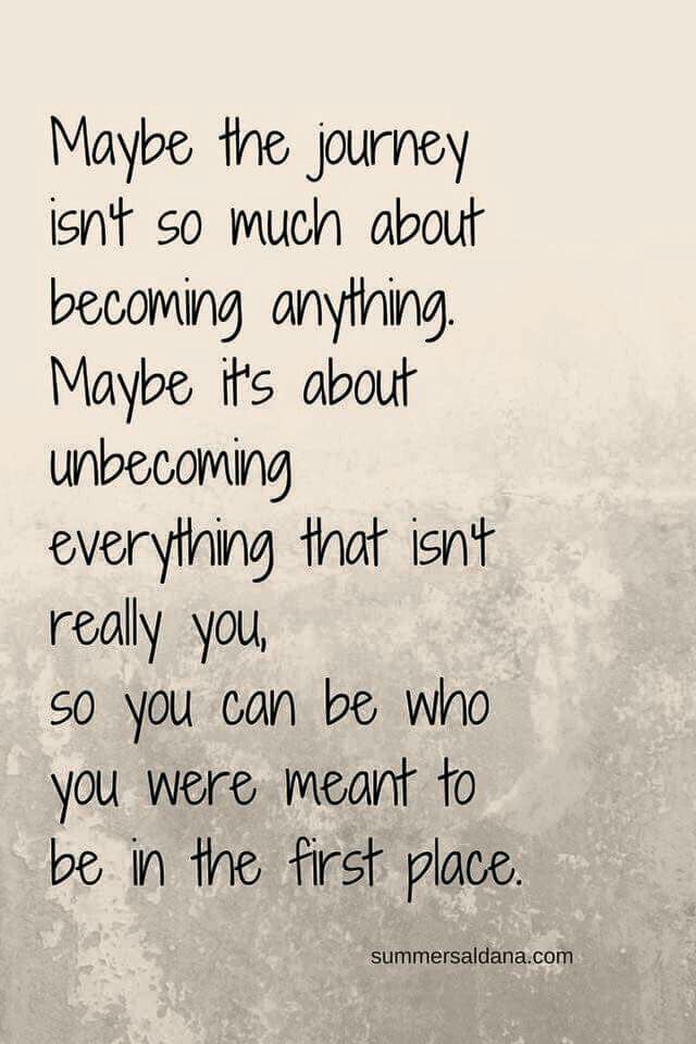 a poem written in black and white with the words maybe the journey isn't so much about becoming anything maybe it's