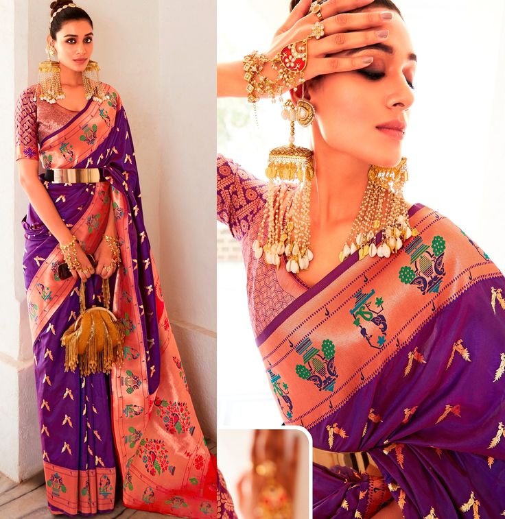 Purple Silk Paithni Saree, Saree For USA Women, Designer Saree, Wedding Wear Saree, Festive Wear Saree, Saree Blouse,Latest Saree,Sari.Paithani Silk Saree with Beautiful Traditional Style which gives Elegant Look to this Saree. Best For Wedding, Parties and All Indian festivals . paithani  Sarees are Famous Sarees of India.Paithani is a variety of sari, named after the Paithan town in Aurangabad, Maharashtra State in India where the sarees are woven by hand. Made up of very fine silk fabric, it is considered one of the richest saris in India. Fabric : Pure Paithani Silk with Zari Weaving  Type : Designer  Wear, Simple Wear, Traditional Pattern, Festive Wear  Style : Indian Dress,  Traditional Saree,Sarees For All Occasion Stitch : Blouse UnStitched ( Stitching if customer want Size upto 42 Purple Paithani Silk Pre-draped Saree For Wedding, Fitted Paithani Silk Saree For Wedding, Wedding Lehenga With Unstitched Blouse In Paithani Silk, Bollywood Paithani Silk Wedding Choli, Bollywood Style Wedding Paithani Silk Choli, Wedding Bollywood Paithani Silk Choli, Paithani Silk Sharara With Pallu For Wedding, Wedding Choli With Dupatta In Paithani Silk, Anarkali Paithani Silk Choli For Wedding