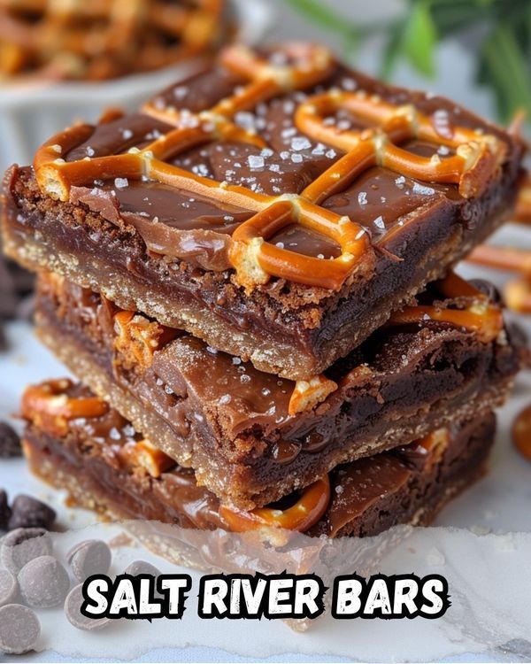 salt river bars stacked on top of each other with pretzels in the background