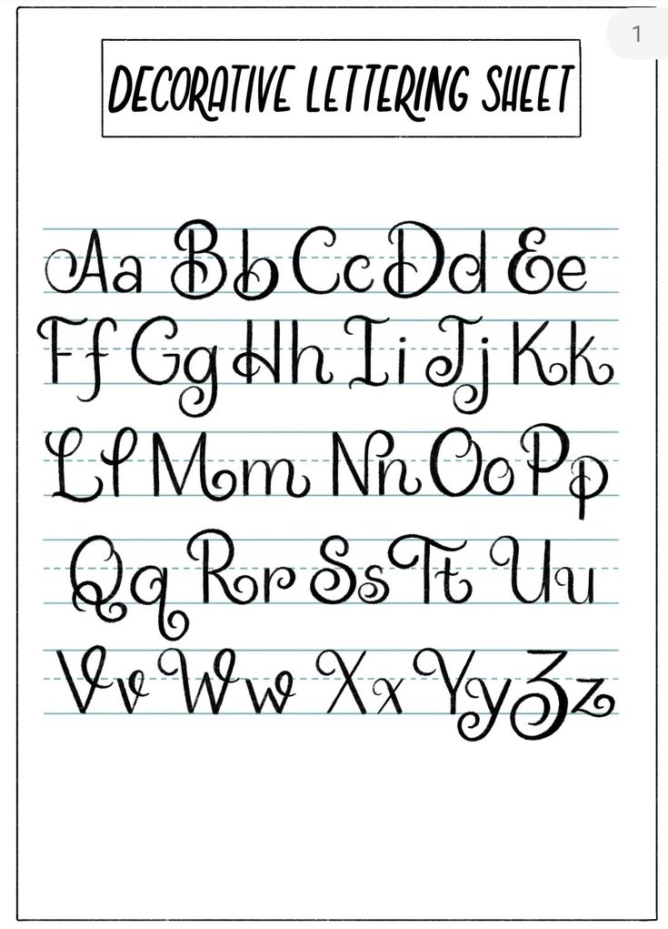 the upper and lowercase letters are drawn in cursive handwriting