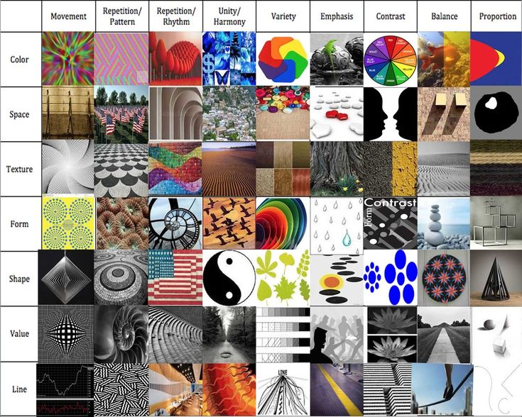 a collage of images with different colors and shapes