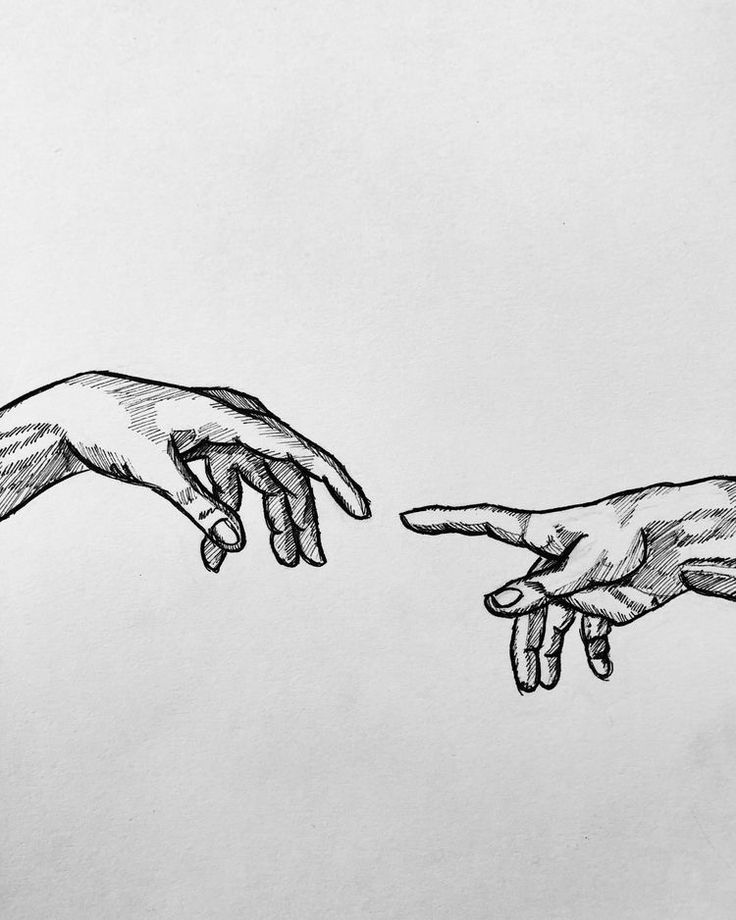 two hands reaching out towards each other with one hand touching the other's finger