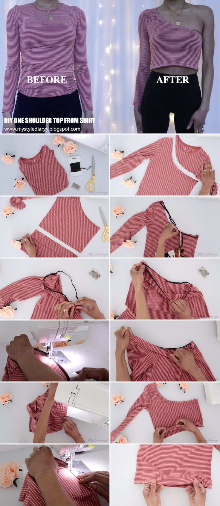 the instructions to make a top with long sleeves