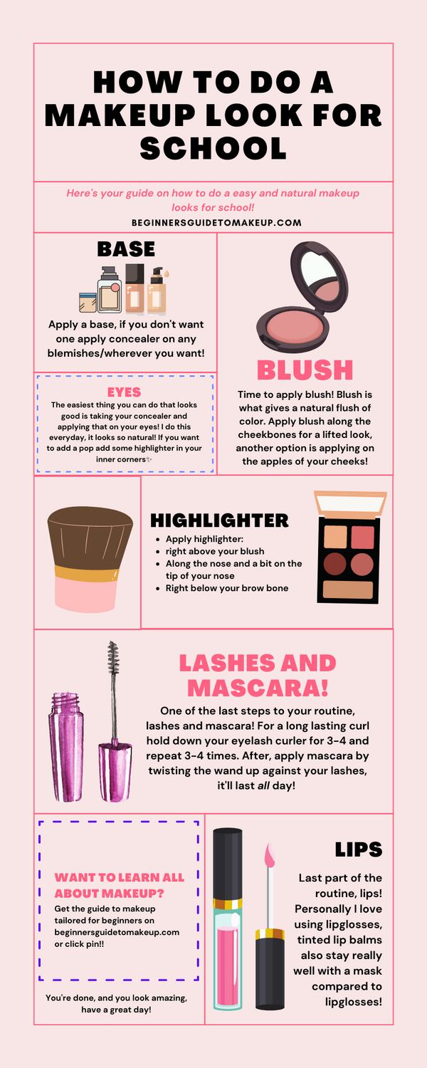 Simple Make Up Looks For School, Eyeshadow For School Natural, Need For School, Natural Make Up For Beginners, Makeup For Absolute Beginners, How To Apply Natural Looking Makeup For Beginners, How To Do That Makeup, Natural Makeup Guide, Light Make Up For Beginners