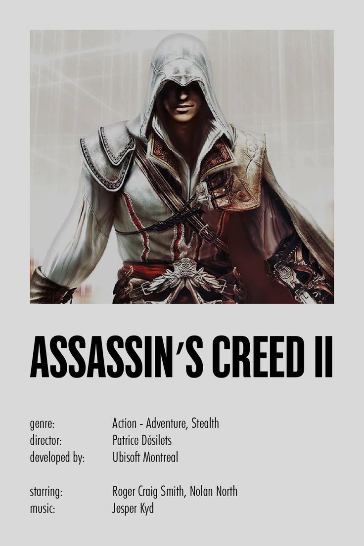 an advertisement for the game's video game, assasin's greed ii