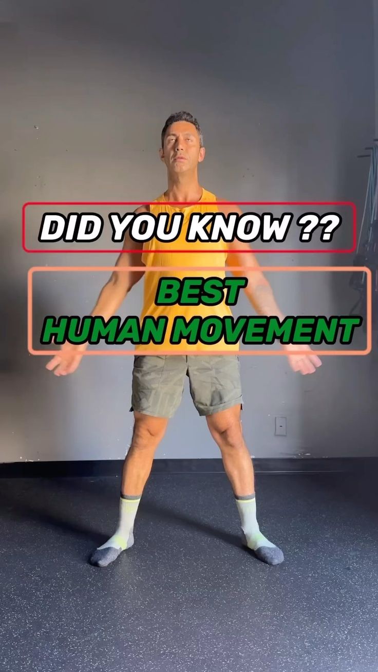 a man standing in front of a wall with the words did you know? best human movement