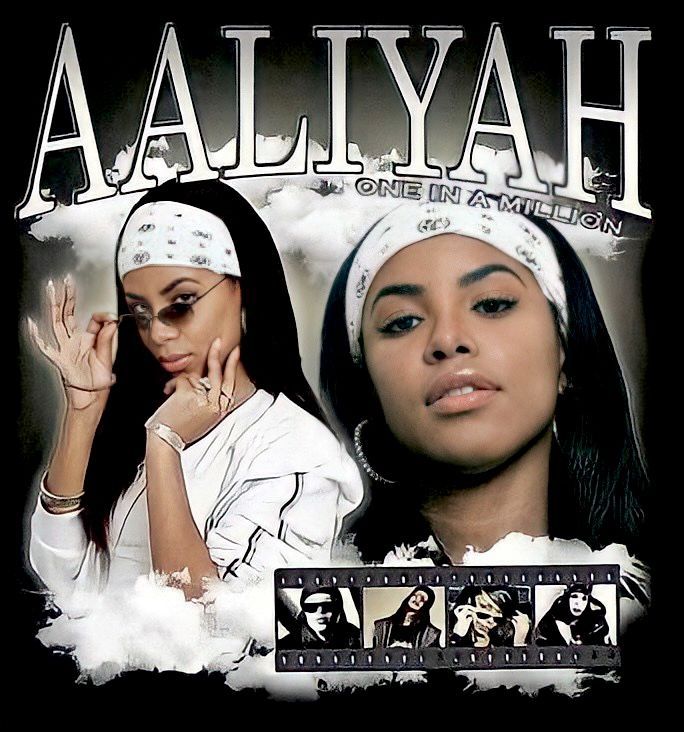 two women wearing headbands with the words aaliyah one in an album