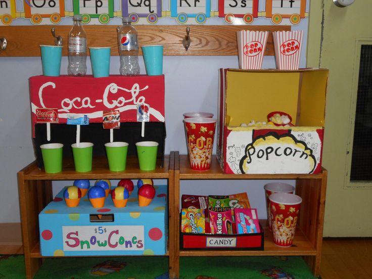 an assortment of snacks and drinks on display