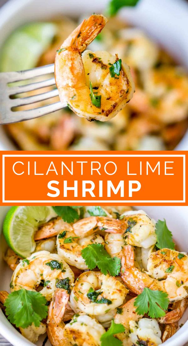 shrimp salad with cilantro lime and parsley in a white bowl