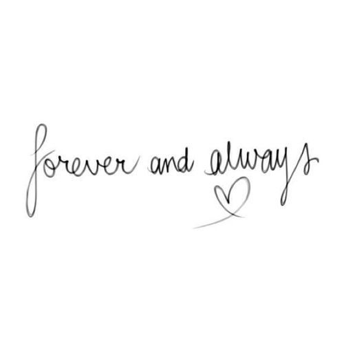 the words forever and always are written in cursive writing on a white background