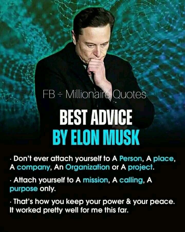 a man with his hand on his face and the words best advice by elon musk