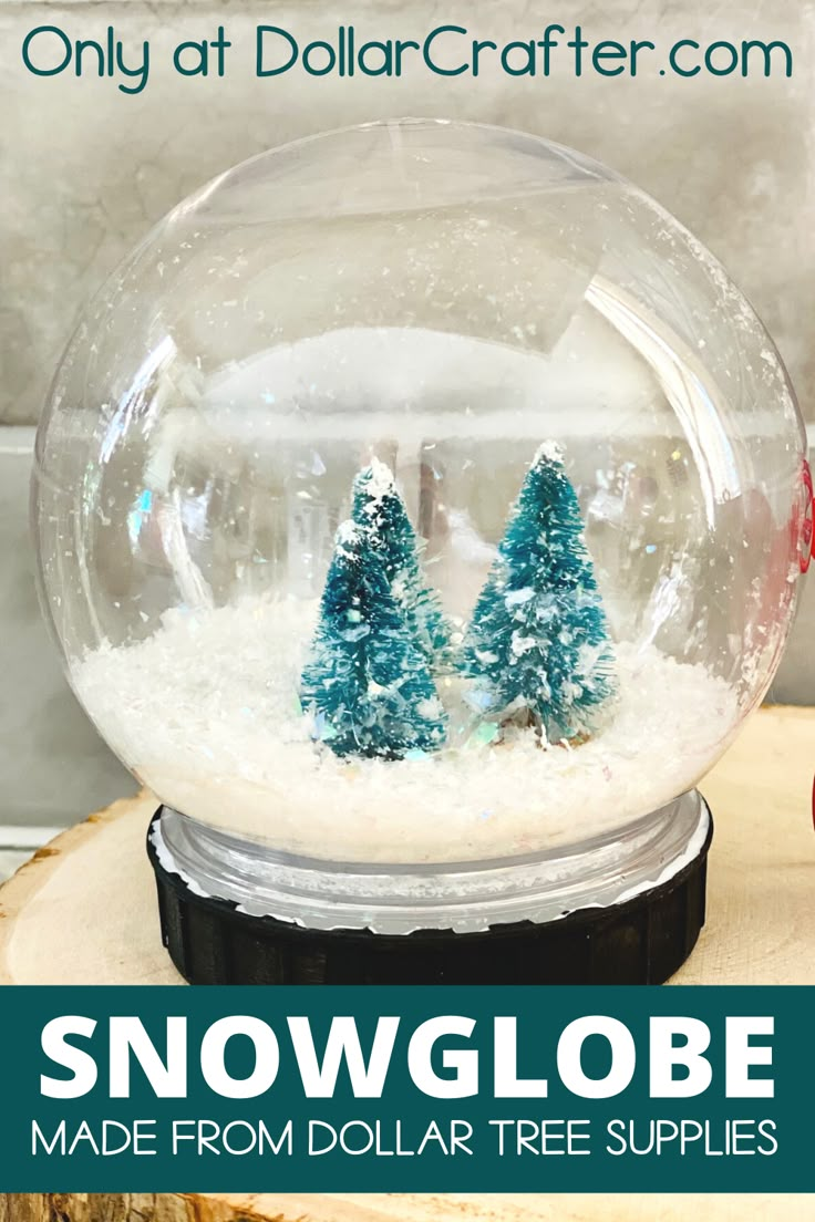 snow globe made from dollar tree supplies