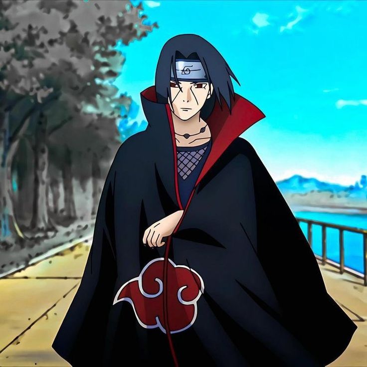 an anime character is dressed in black and red