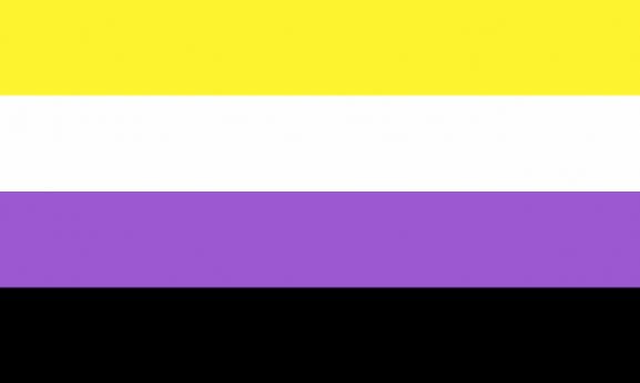 the rainbow flag is shown in black, yellow and purple colors on a white background