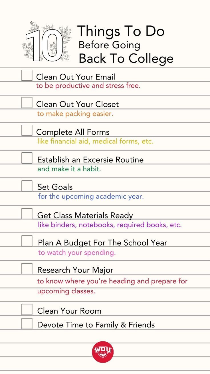 the 10 things to do before you go back to college with text overlaying it