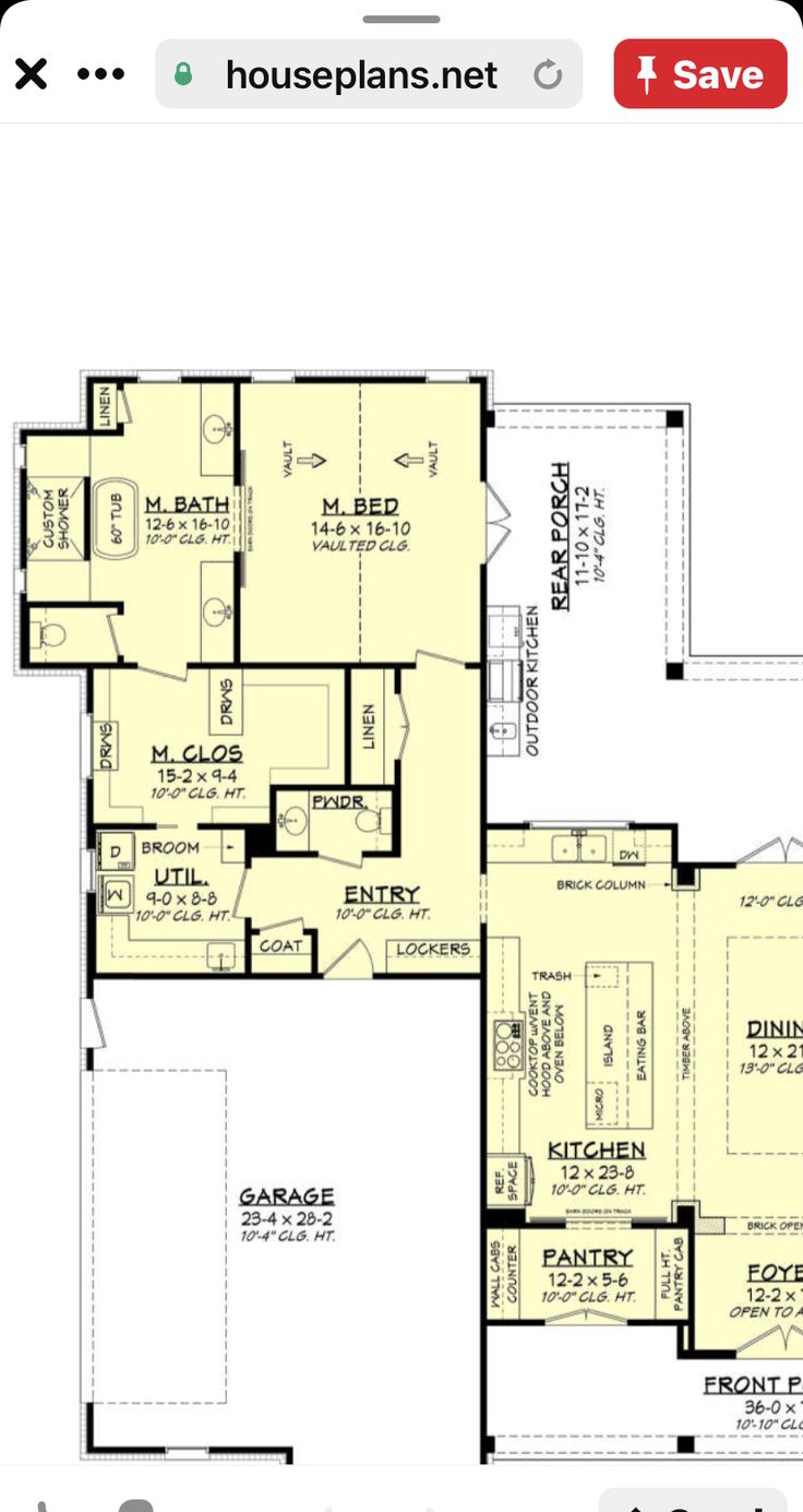 the floor plan for this house is very large and has two master suites on each side