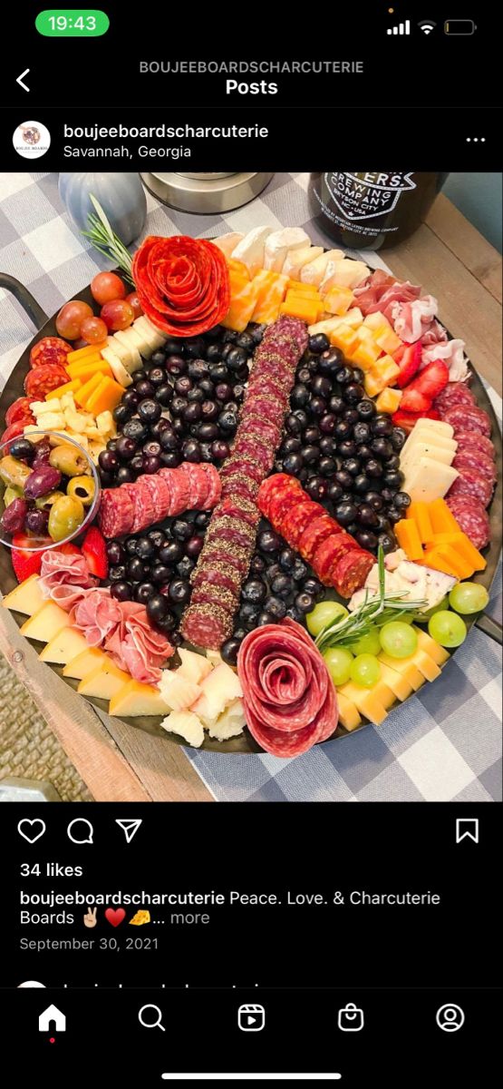 a large platter filled with lots of different types of food on top of a table