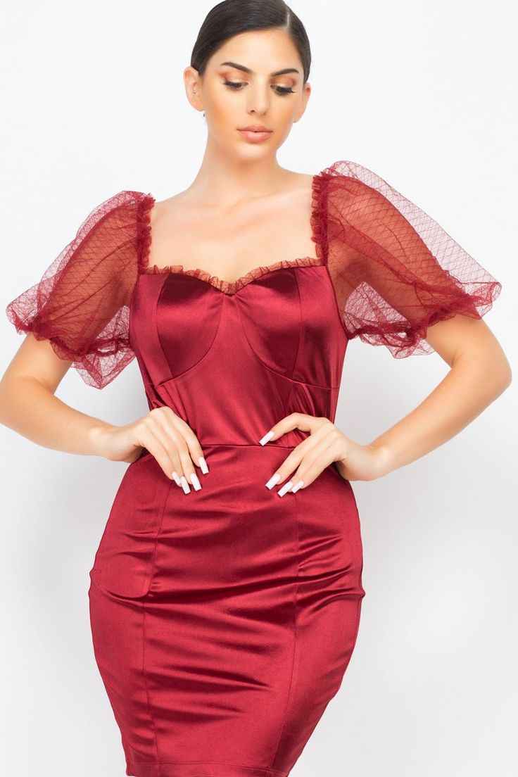 This gorgeous mini dress is crafted from a woven fabric and aesthetic lace trim pattern. Featuring short lace sleeves, a sweetheart neckline, and a back-zipped closure, this dress is perfect for any occasion. Dress to impress in this unique, one-of-a-kind dress.Imported88% Polyester 12% Spandex IRI SIZE CHART:S (3) : bust 33-34 in, waist 25 in, hips 35-36 in (5) : bust 34-35 in, waist 26 in, hips 36-37 inM (7) : bust 36-37 in, waist 27 in, hips 37-38 in (9) : bust 37-38 in, waist 28 in, hips 38- Winter Dresses 2022, Lace Dress With Sleeves, Trendy Collection, Dinner Outfits, Local Boutique, Dress Measurements, Boutique Brands, Red Mini Dress, Lace Mini Dress