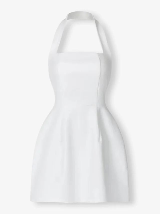 Gstaad mini dress – Amuse Grad Dresses, Backless Design, Summer Events, Halter Neckline, White Mini Dress, Top Dress, Fashion Board, A Line Dress, Dress Shop