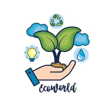 a hand holding a tree with the word covora written on it and a light bulb