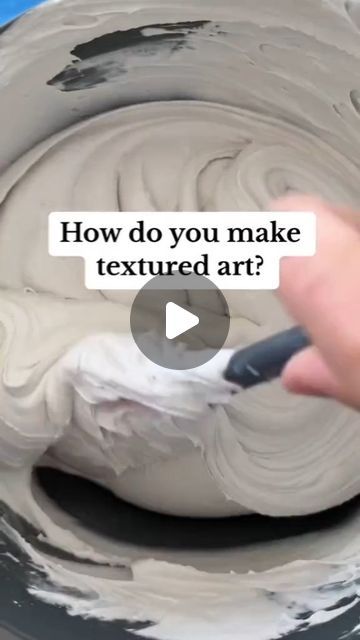 a person is painting the inside of a bowl with white paint and text that reads, how do you make textured art?