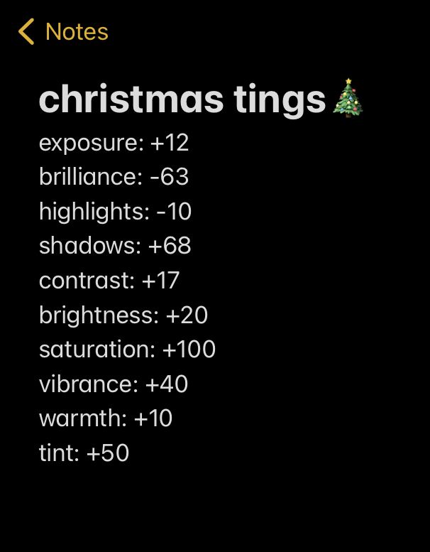 the christmas things list is displayed in this screenshot