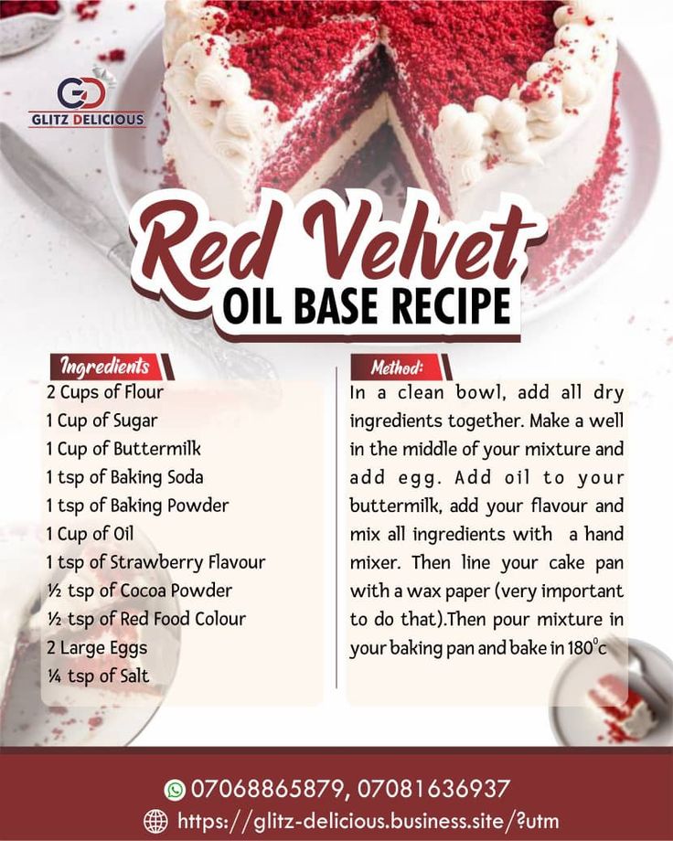 red velvet oil base recipe for cake