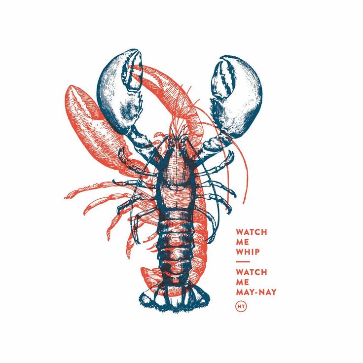 a drawing of a lobster with the words watch for which me may on it's back