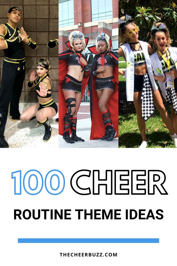 the top 100 cheer routine theme ideas for your next competition or competition, including costumes