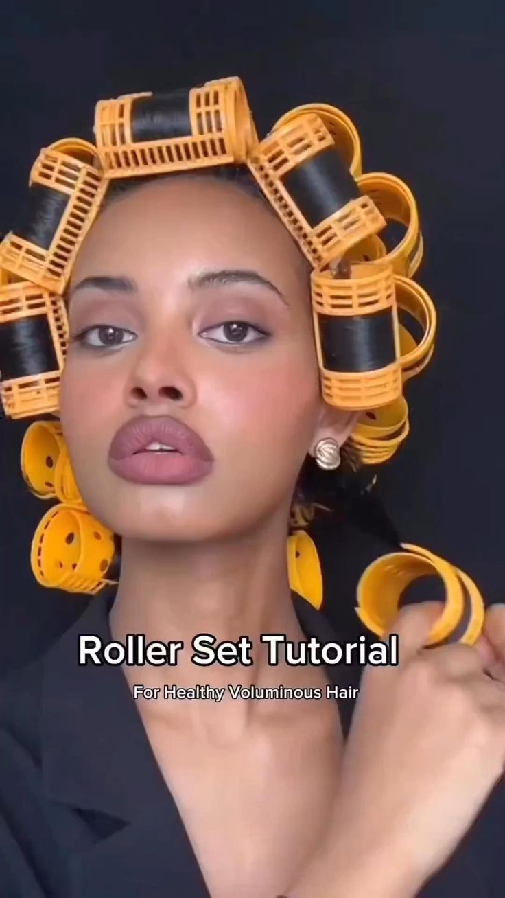 Hairstyles For Short Hair Tutorial, Afnan Dano, Medium Hair Wedding, 1920 Hairstyles, Roller Set Natural Hair, Hair Rollers Tutorial, Roller Set Hairstyles, Beautiful Black Hair, Quick Natural Hair Styles