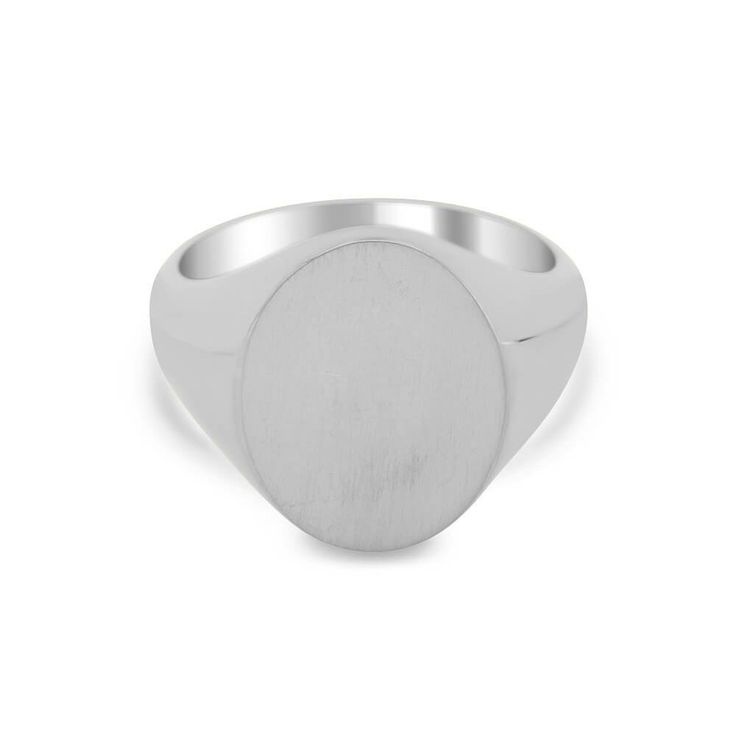 This signet ring is fitting for a woman that prefers the look of a large or chunky ring. The face of this oval signet ring measures 12x15mm, allowing ample space for one, two, or three initials to be engraved. Signet rings are traditional pieces of jewelry that have their design elements firmly established in history. Gemstone Engagement Rings Sapphire, Oval Signet Ring, Custom Signet Ring, Gallery Jewelry, Chunky Ring, Signet Rings, Silver Signet Ring, Lab Grown Diamonds Engagement, Anniversary Jewelry