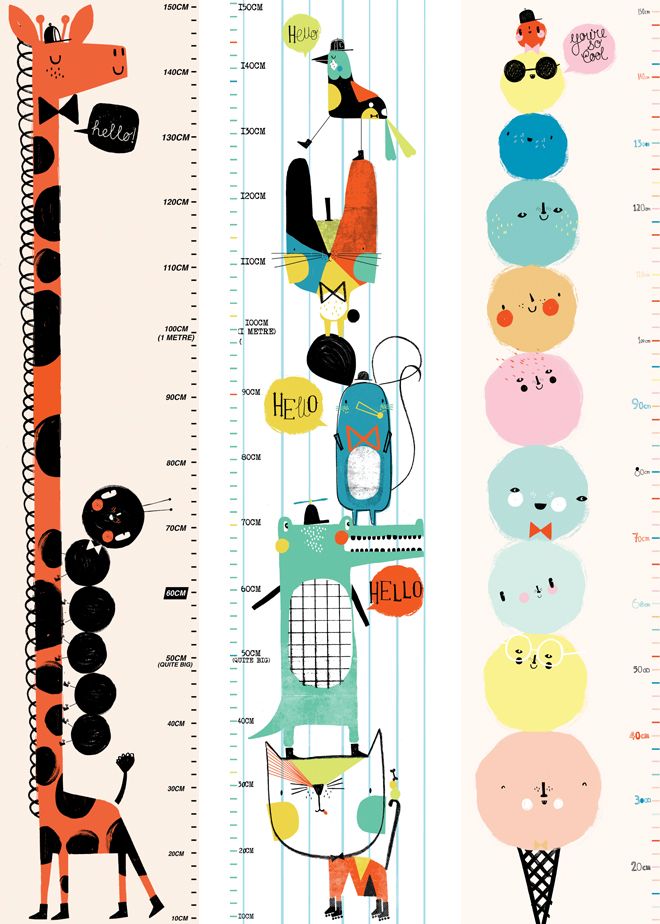 the growth chart for children's height is shown in two different colors and sizes