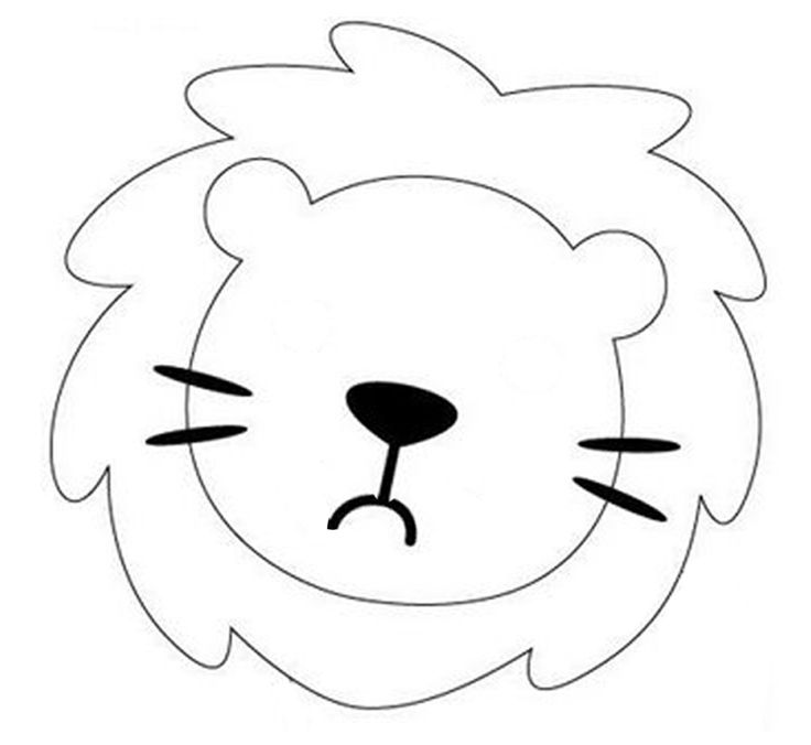 a drawing of a lion's face